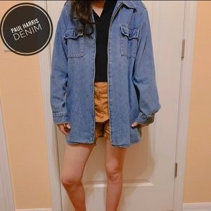 Paul Harris Denim- Long denim jacket - Size Large